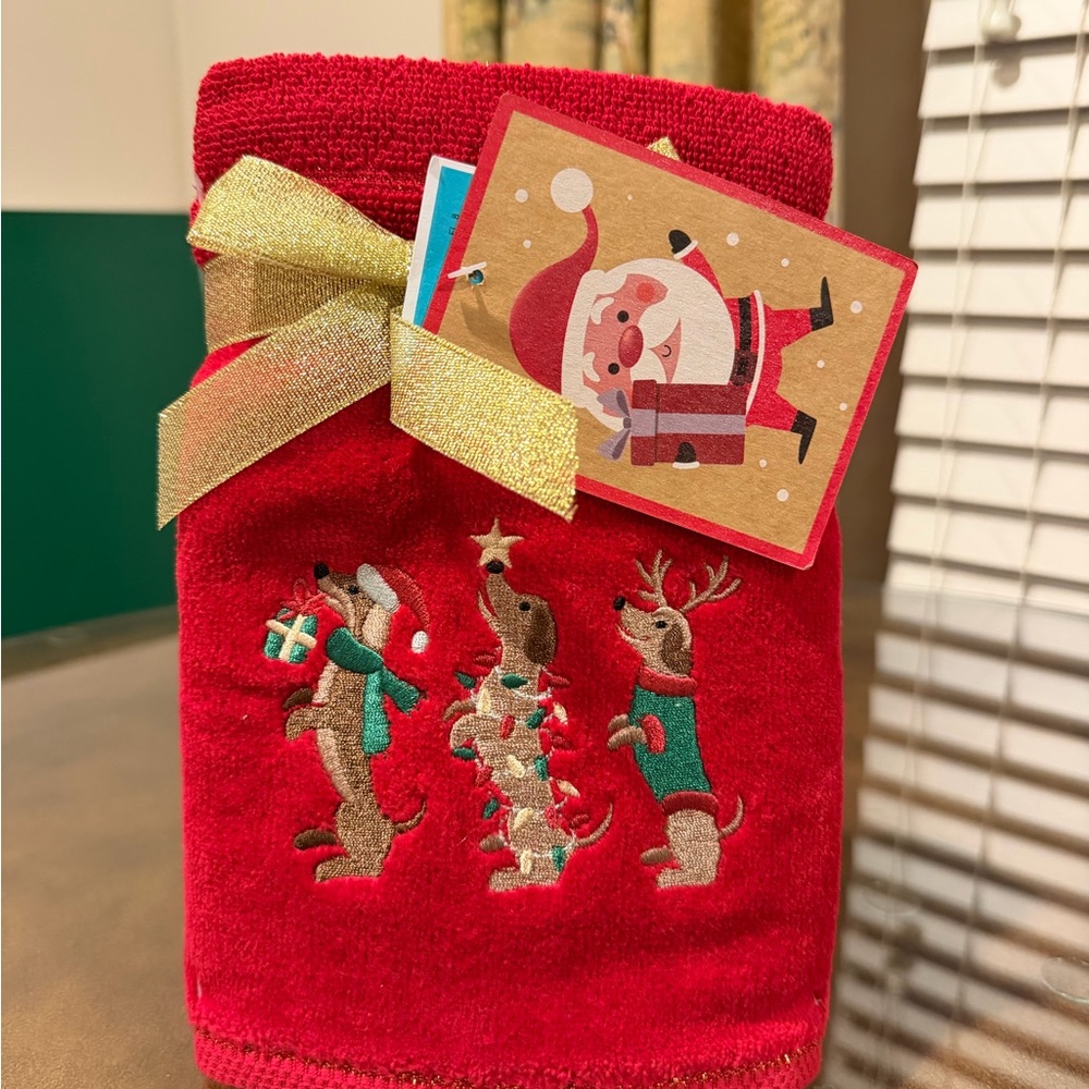 Dachshund Christmas Hand Towel Set